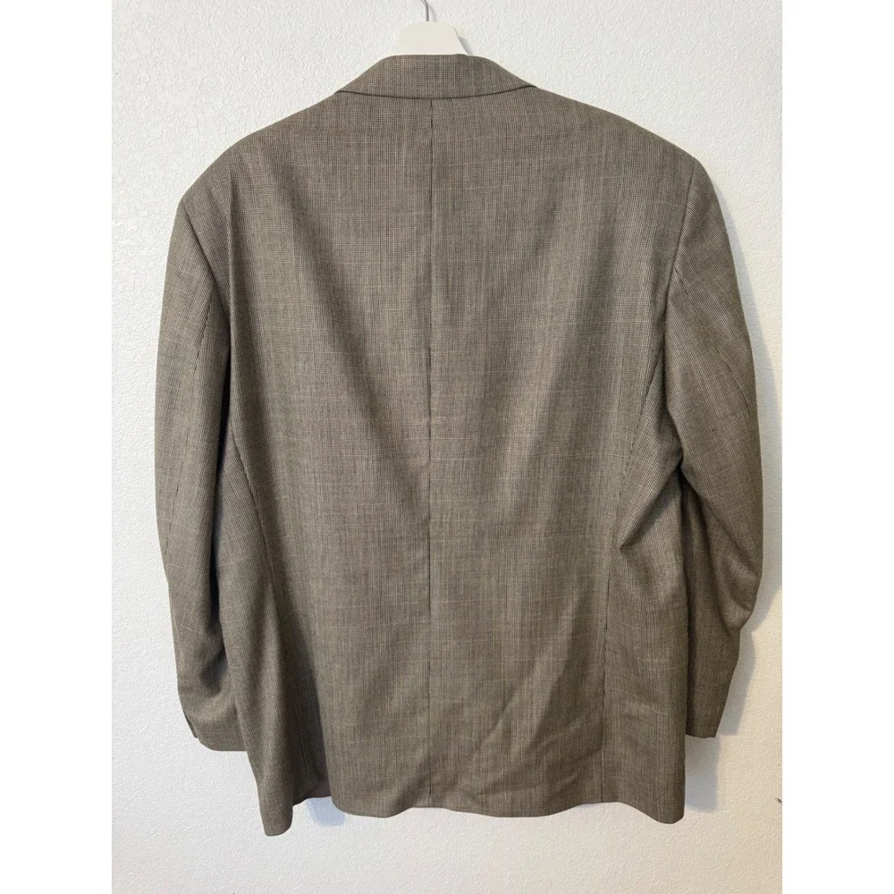 Ralph Lauren Silk Wool Blazer Sport Coat Two Button Brown Plaid 46R‎